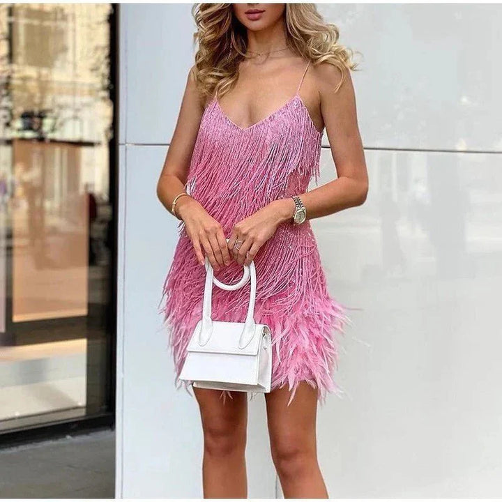 Summer Dress with Glitter - Lina-Pink-S (32-34)-The Livary