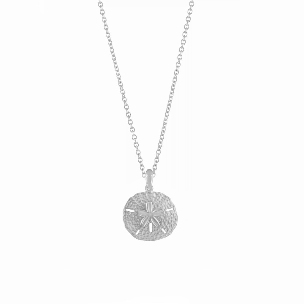 Necklace with Sand Dollar Pendant - Marisol-Silver-The Livary