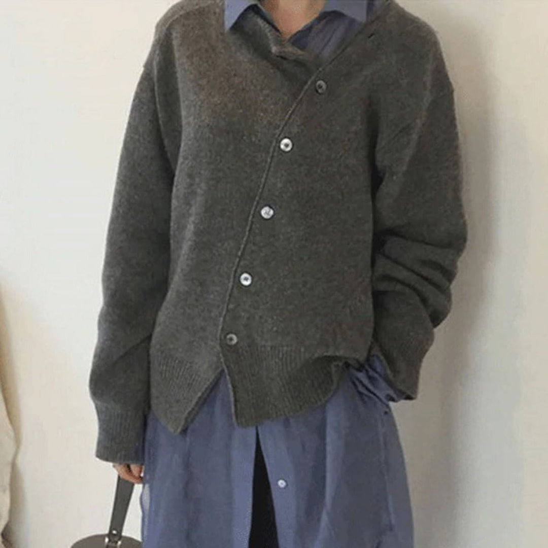 Luxury Cashmere Vest with Button Details - Aurora-Gray-S-The Livary