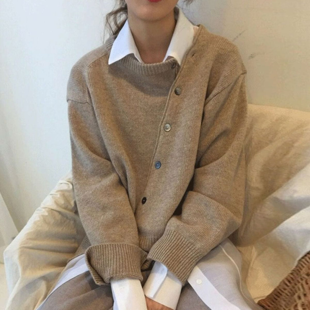Luxury Cashmere Vest with Button Details - Aurora-Brown-S-The Livary