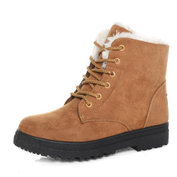 Warm Lined Women's Winter Boots with Laces - Eliza Fur Boot-Brown-2.5-The Livary