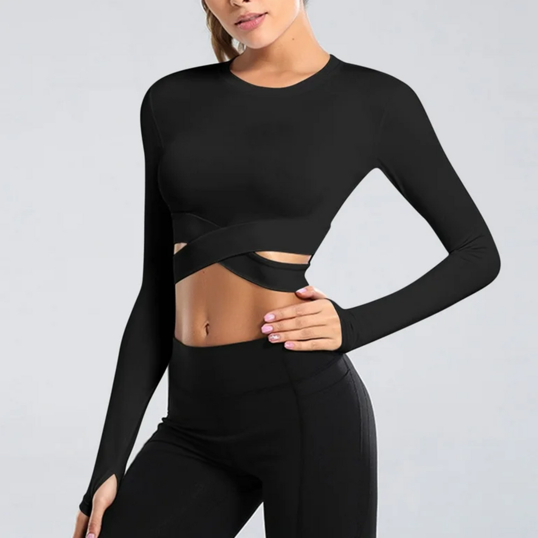 Seamless Pilates & Yoga Top - Sophia-Black-S-The Livary