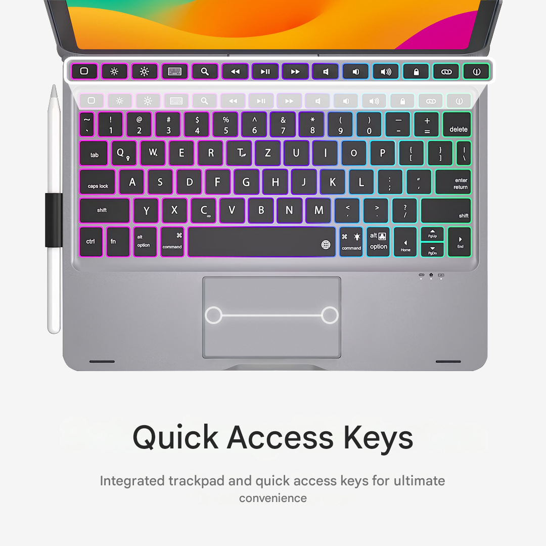 Wireless 360° Rotatable Keyboard - KeySpin Cover-iPad Pro 12.9-inch (6th/5th/4th/3rd Gen)-Black-The Livary