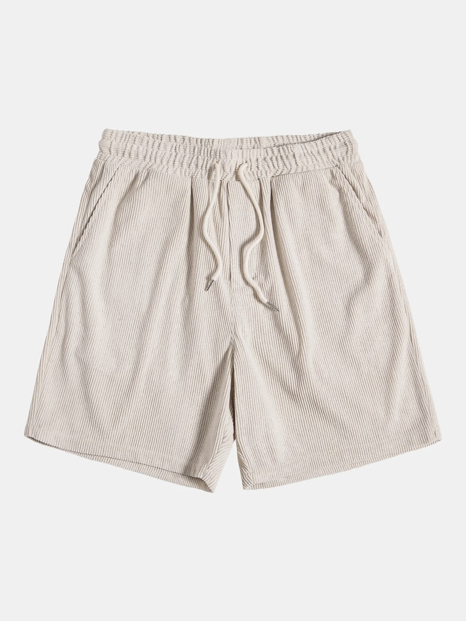 Stylish men's summer set with shirt and cord shorts - SummerCore-Beige-S-The Livary
