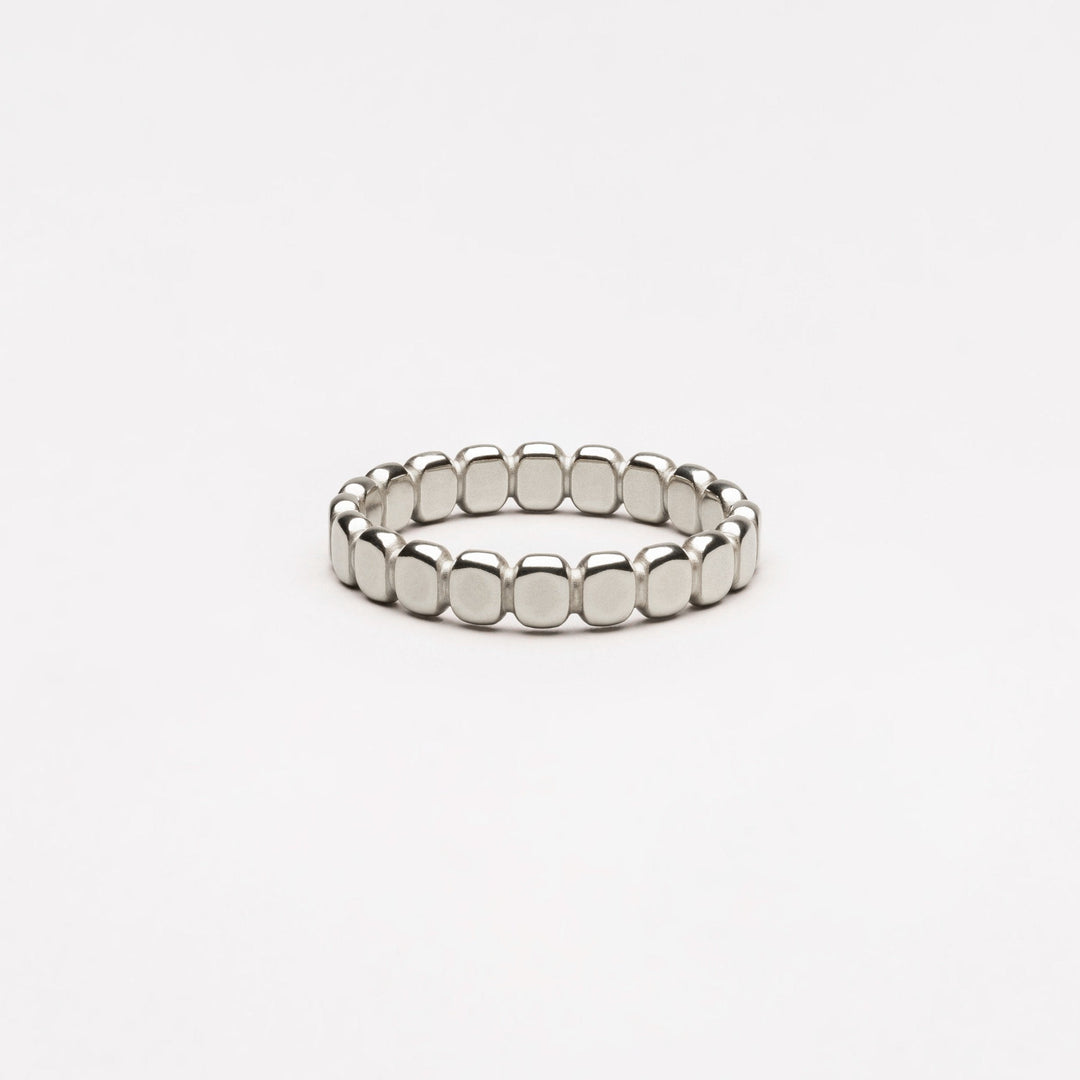 Stylish Beaded Ring - Elina-5-Silver-The Livary