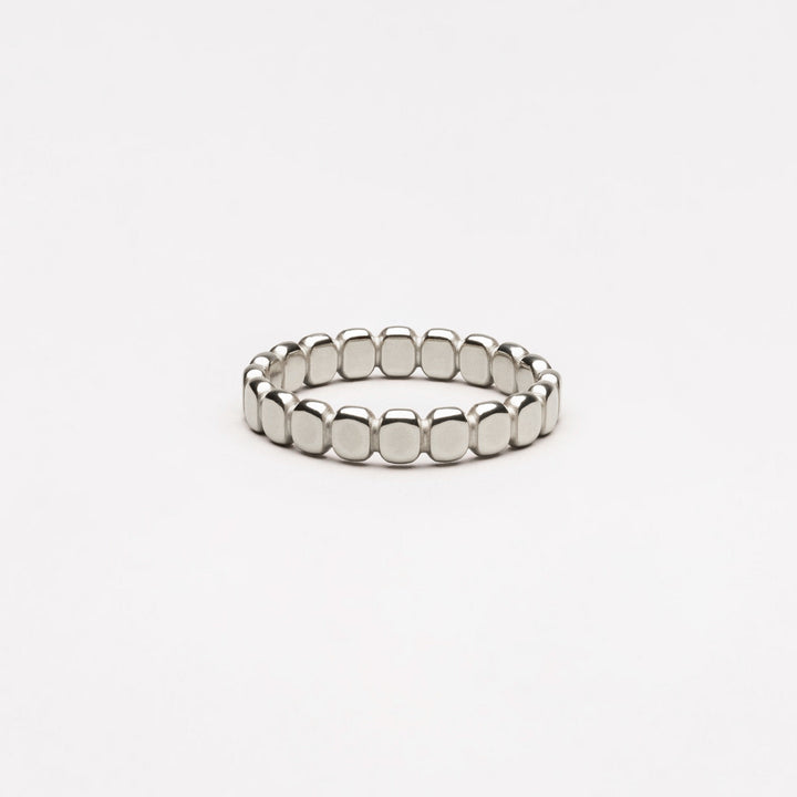 Stylish Beaded Ring - Elina-5-Silver-The Livary
