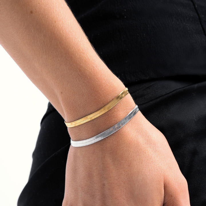 Herringbone Bracelet - Lana-Gold-The Livary