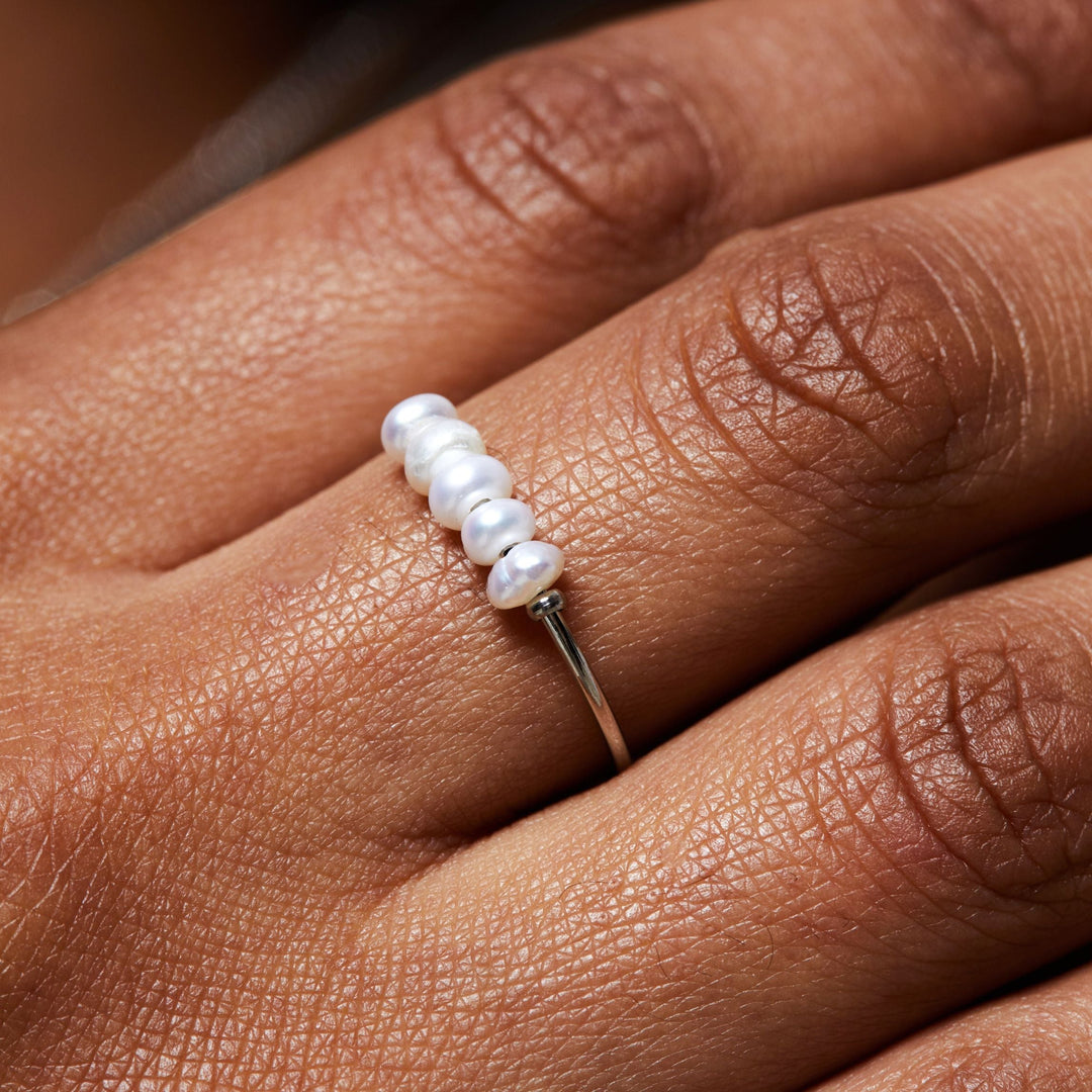 Trendy Mini Pearl Ring - Isolde-5-Gold-The Livary