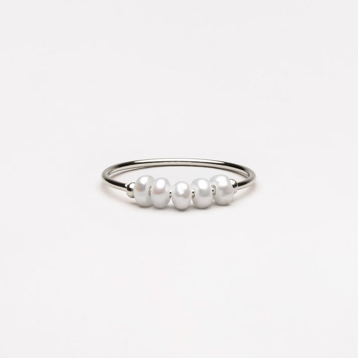 Trendy Mini Pearl Ring - Isolde-5-Silver-The Livary