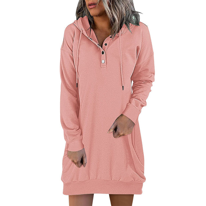 Minimalistic Long Women's Hoodie – Valeria-Pink-S-The Livary
