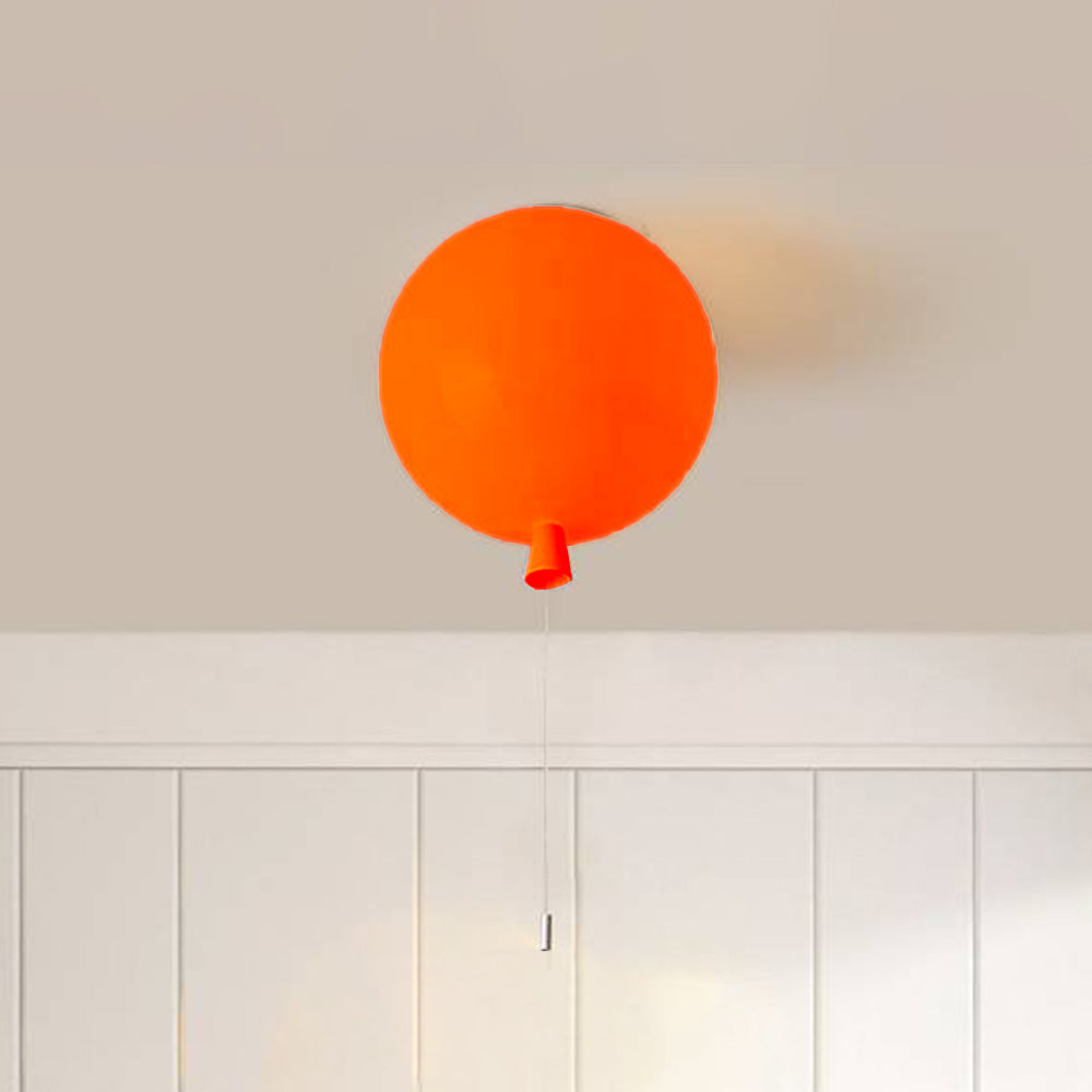 Compact Modern LED Balloon Ceiling Light - AuraLite-7.87 in-Orange-The Livary
