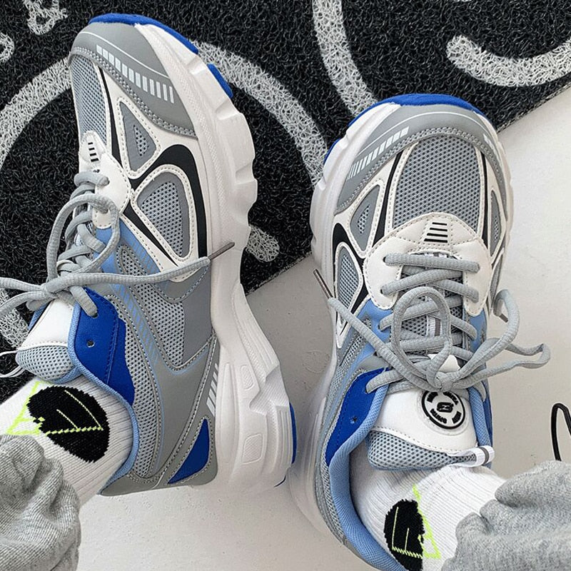Breathable Sneakers for Sports and Active Lifestyle - Aiden-Gray-blue-3.5-The Livary