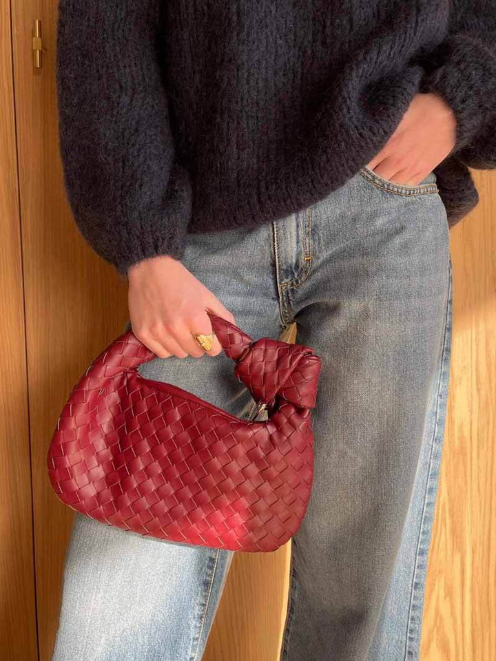 Woven Mini Handbag - Isabella-Black-The Livary