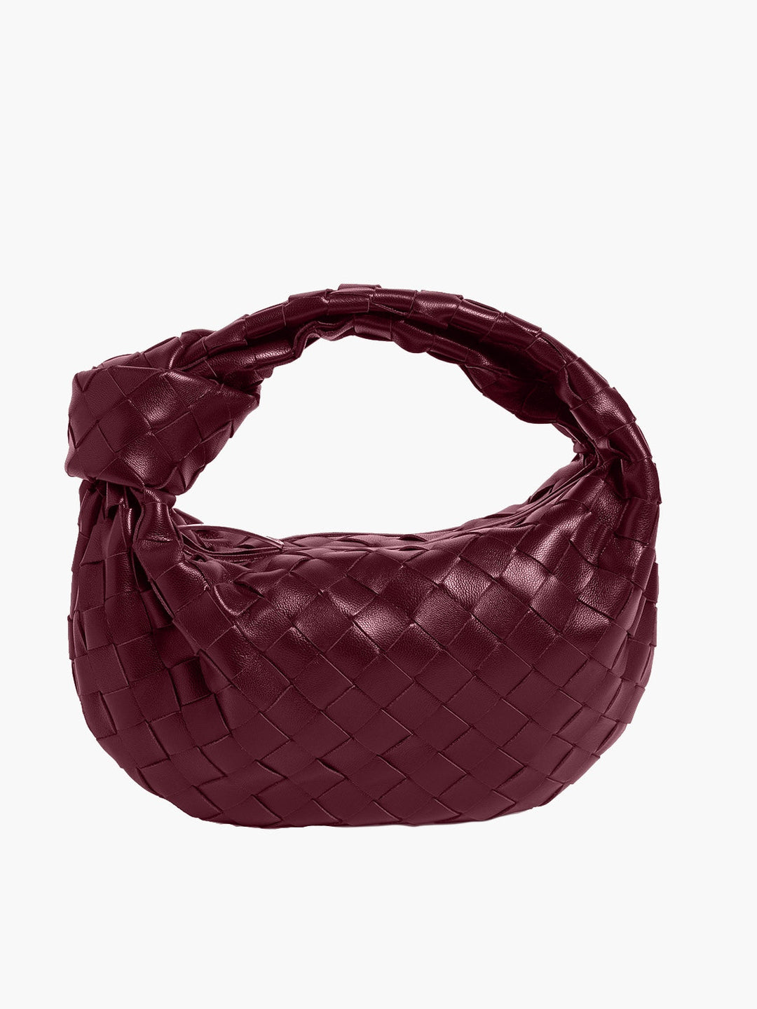 Woven Mini Handbag - Isabella-Bordeaux red-The Livary