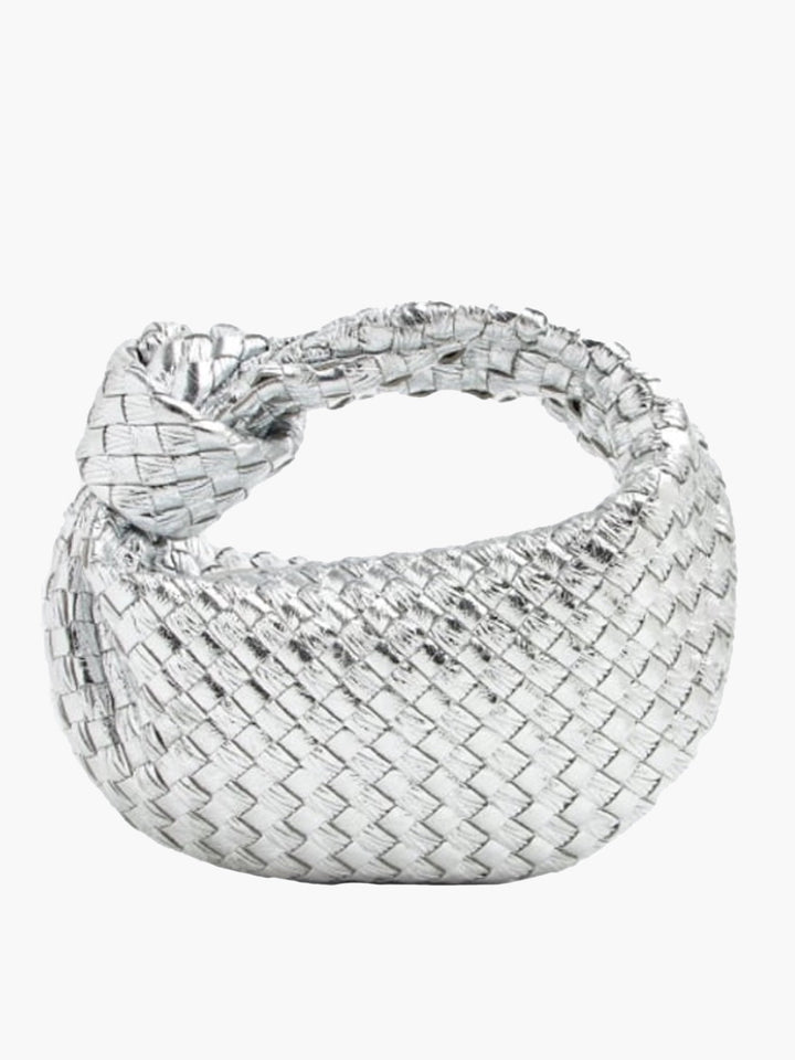 Woven Mini Handbag - Isabella-silver-The Livary