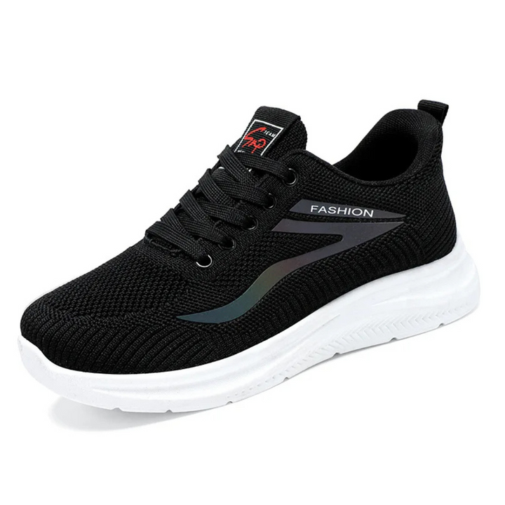 Sporty Orthopaedic Women's Walking Shoes - FitWalk-3.5-Black-The Livary