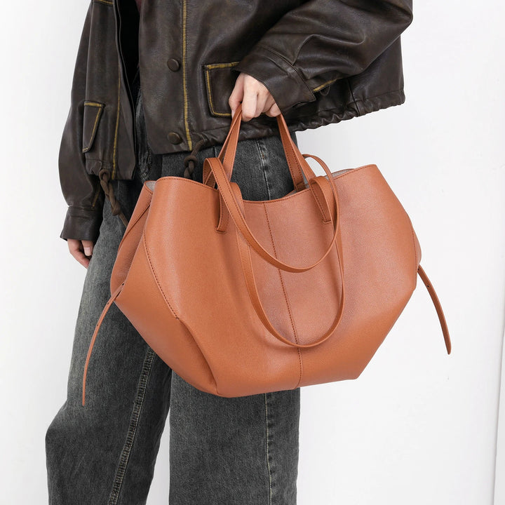 Stylish Leather Handbag - Adeline-Black-The Livary