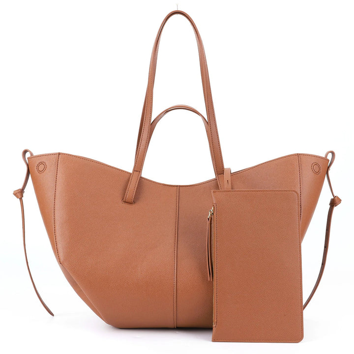 Stylish Leather Handbag - Adeline-Camel-The Livary