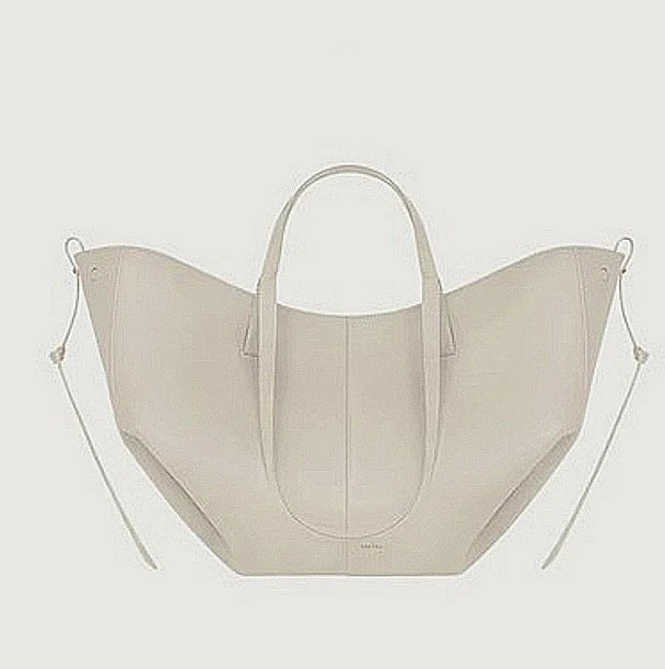 Stylish Leather Handbag - Adeline-White-The Livary