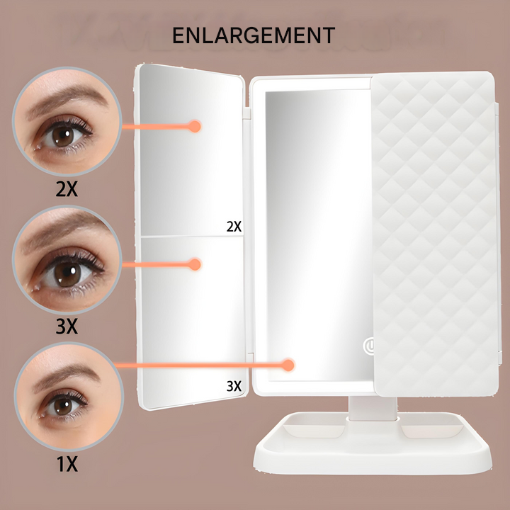 LED Make-up Mirror with Triple Lighting - Clara-White-The Livary