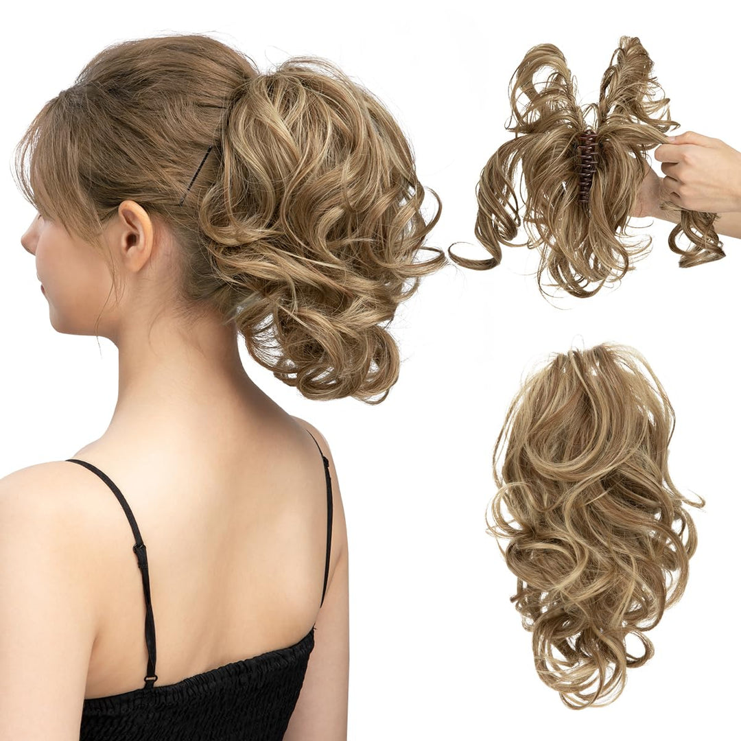 Curly Ponytail Hair Extension – Mira-Light brown-The Livary