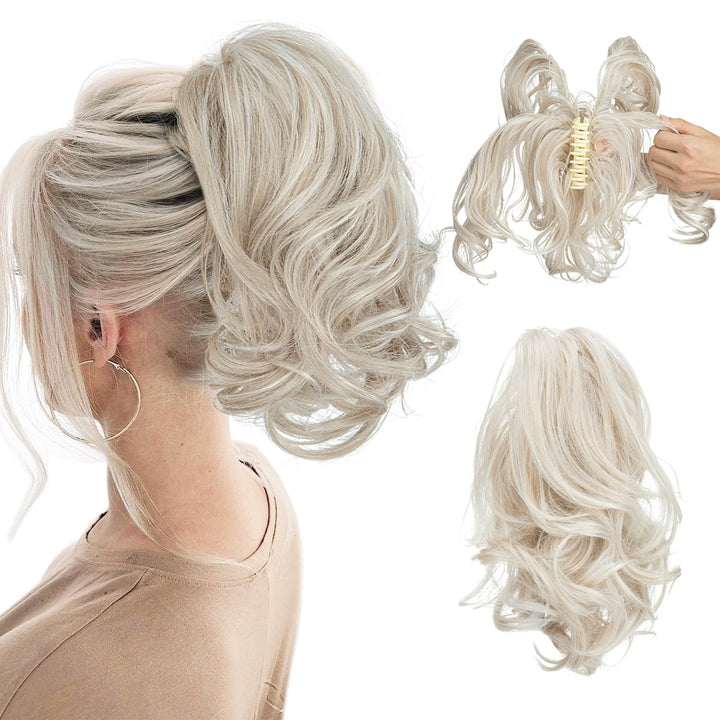 Curly Ponytail Hair Extension – Mira-Silver-The Livary