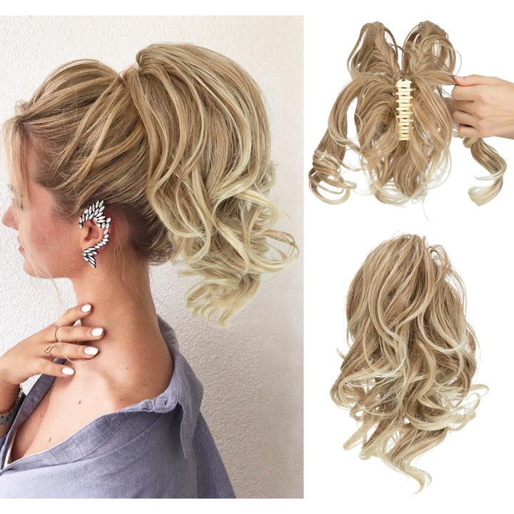 Curly Ponytail Hair Extension – Mira-Dark blonde-The Livary