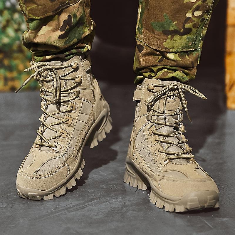 Waterproof Tactical Work Boots with Anti-Puncture – TrailForce Tactical-Beige-6-The Livary