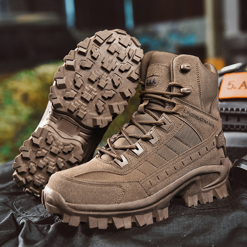 Waterproof Tactical Work Boots with Anti-Puncture – TrailForce Tactical-Brown-6-The Livary