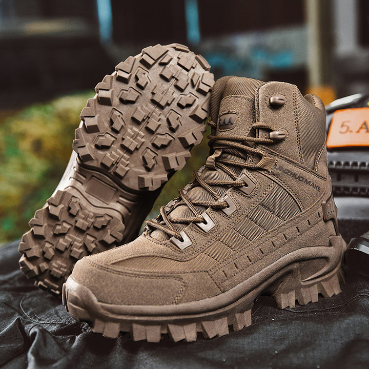 Waterproof Tactical Work Boots with Anti-Puncture – TrailForce Tactical-Brown-6-The Livary