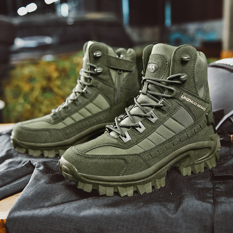 Waterproof Tactical Work Boots with Anti-Puncture – TrailForce Tactical-Green-6-The Livary