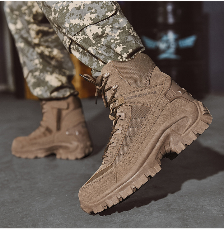 Waterproof Tactical Work Boots with Anti-Puncture – TrailForce Tactical-Beige-6-The Livary