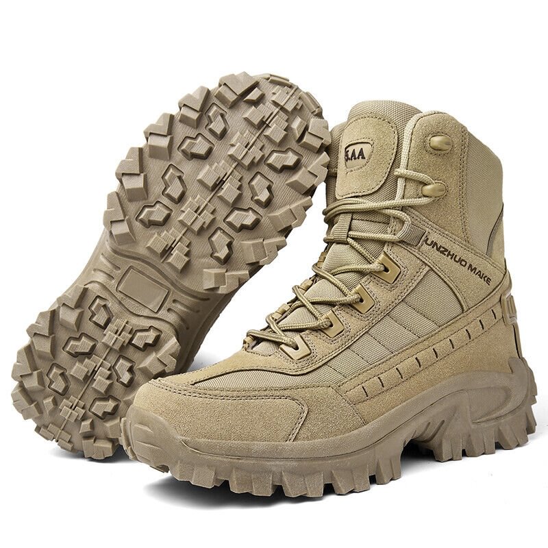 Waterproof Tactical Work Boots with Anti-Puncture – TrailForce Tactical-Beige-6-The Livary