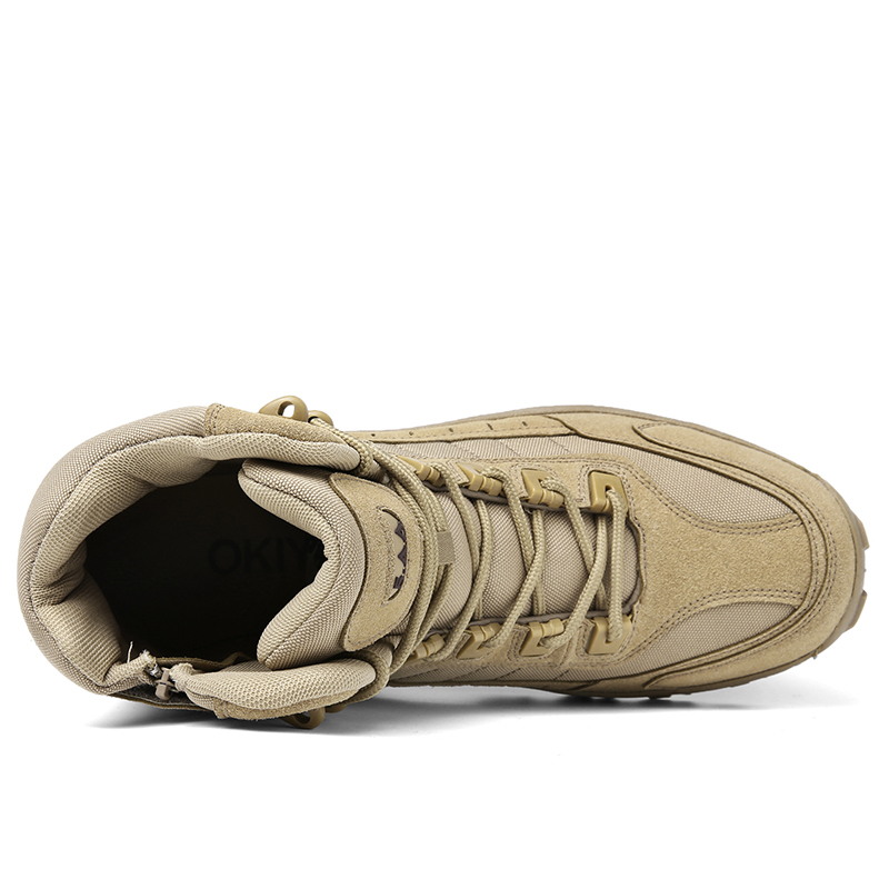 Waterproof Tactical Work Boots with Anti-Puncture – TrailForce Tactical-Beige-6-The Livary