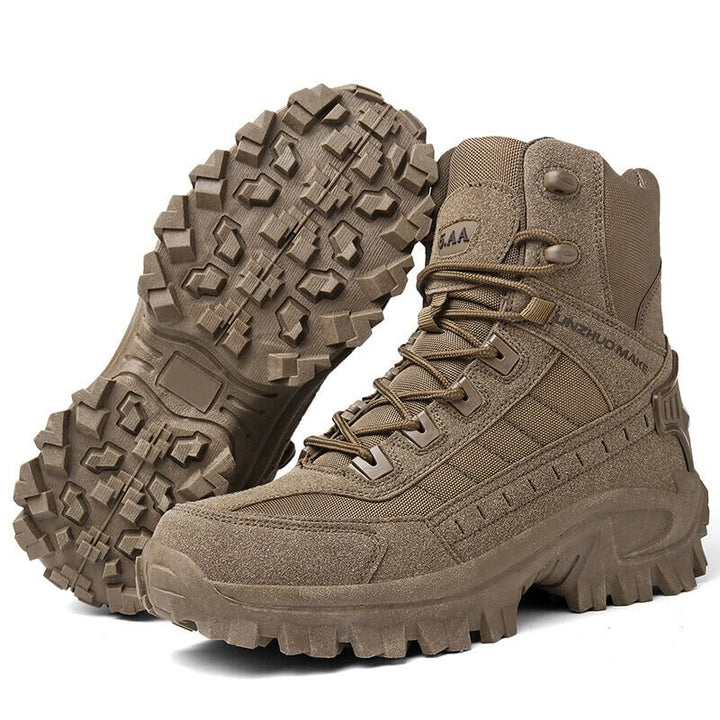 Waterproof Tactical Work Boots with Anti-Puncture – TrailForce Tactical-Beige-6-The Livary