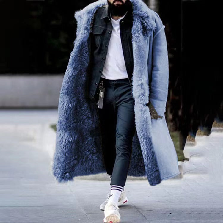 Long Luxury Winter Coat for Men - Arden-Blue-M-The Livary