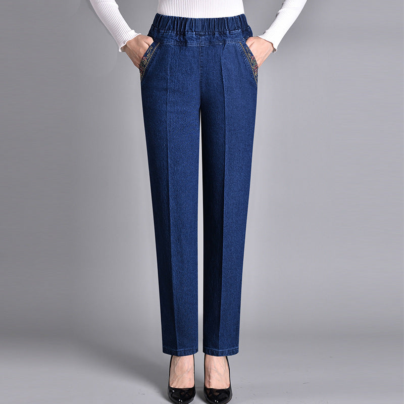 Push-up Jeans - Ella with warm inner lining and perfect fit!-Dark blue (without lining)-XL-The Livary