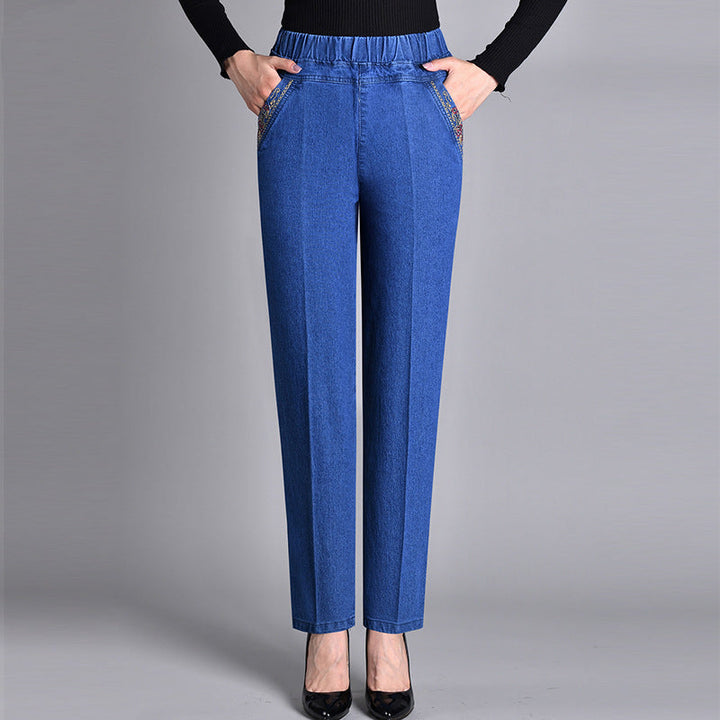 Push-up Jeans - Ella with warm inner lining and perfect fit!-Light blue (without lining)-XL-The Livary