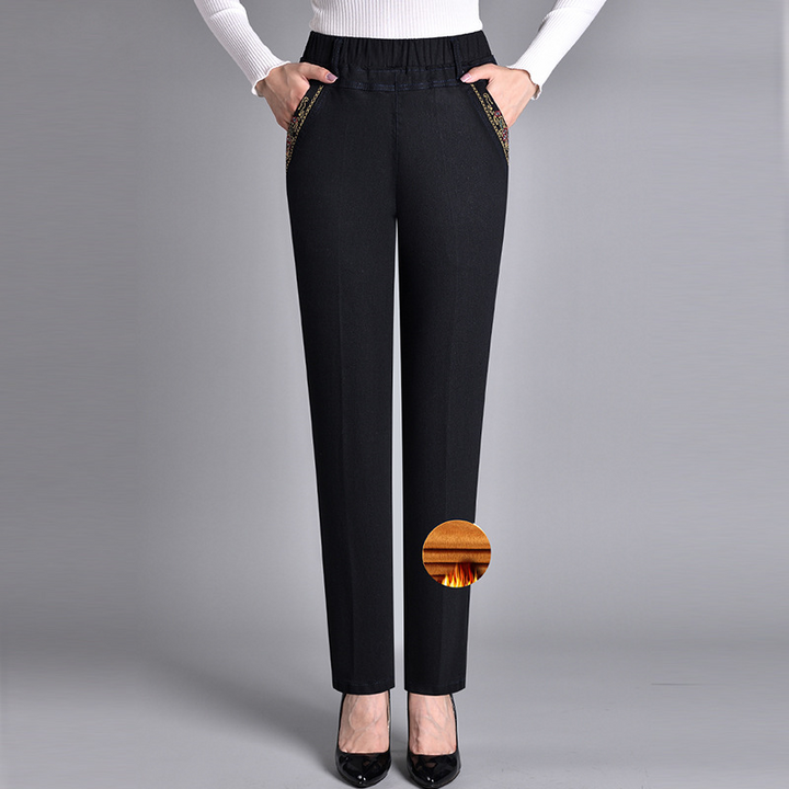 Push-up Jeans - Ella with warm inner lining and perfect fit!-Black (with lining)-XL-The Livary