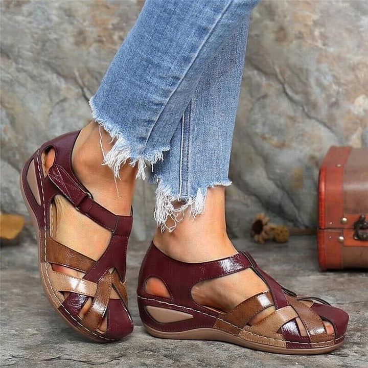 Orthopaedic comfort sandals for women – Sophia-Red-2.5-The Livary