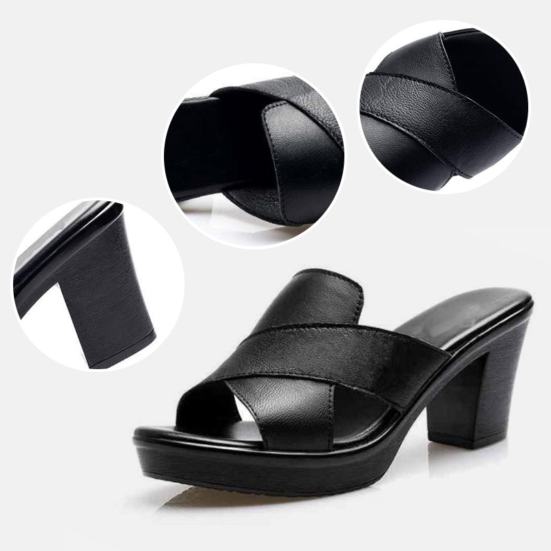 Fashionable platform sandals with block heel – Valeria-Green-2.5-The Livary
