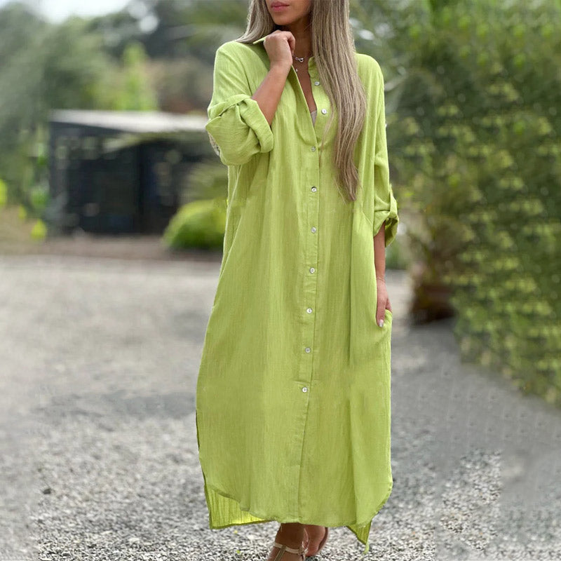 Airy polo shirt dress for women - Marlene-Green-M-The Livary