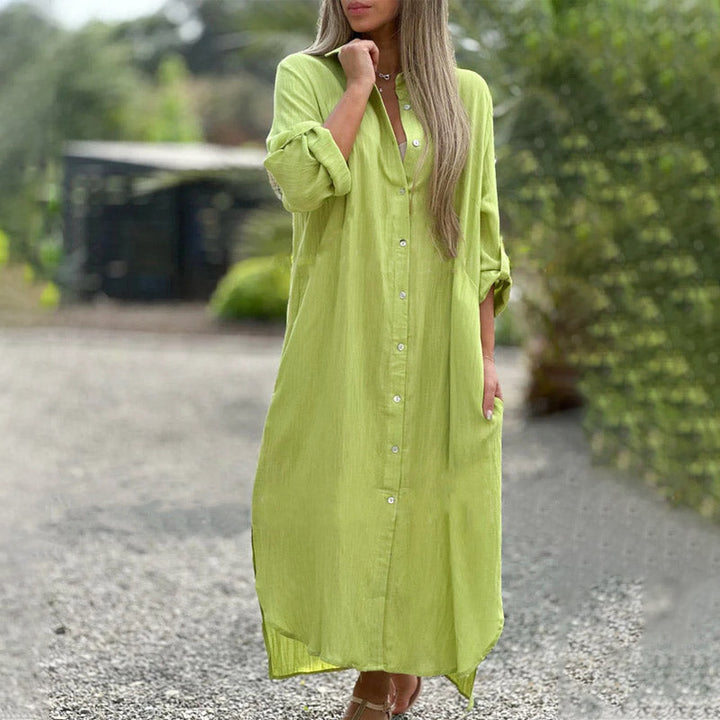 Airy polo shirt dress for women - Marlene-Green-M-The Livary