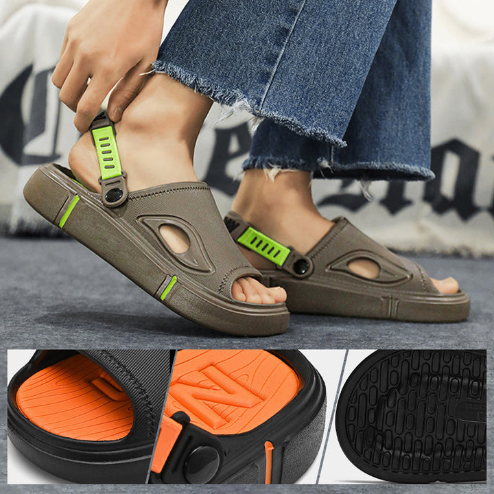 Non-slip men's beach sandals – Rafael-Black-6/6.5-The Livary
