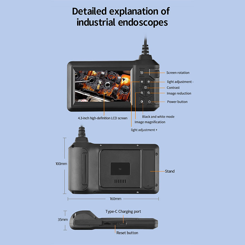 HD Inspection Endoscope with Screen – ScopeLite HD-Orange-Only (5 meters)-The Livary