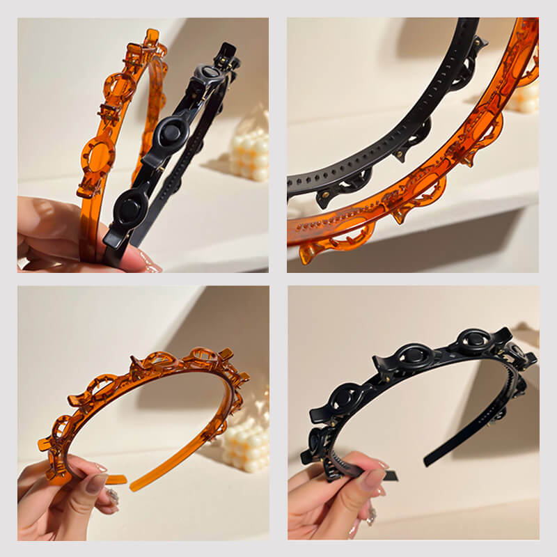 Braided Hairband with Grip – Bibi-Black-The Livary