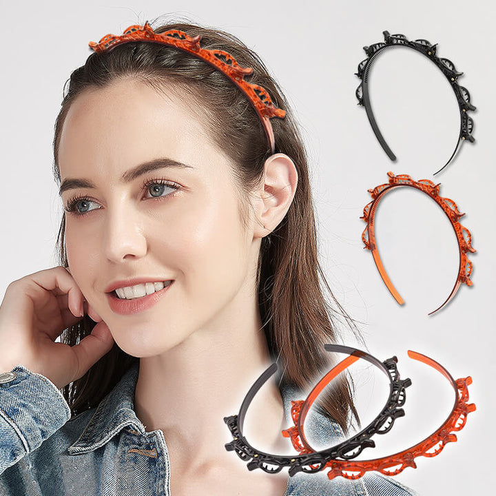 Braided Hairband with Grip – Bibi-Black-The Livary
