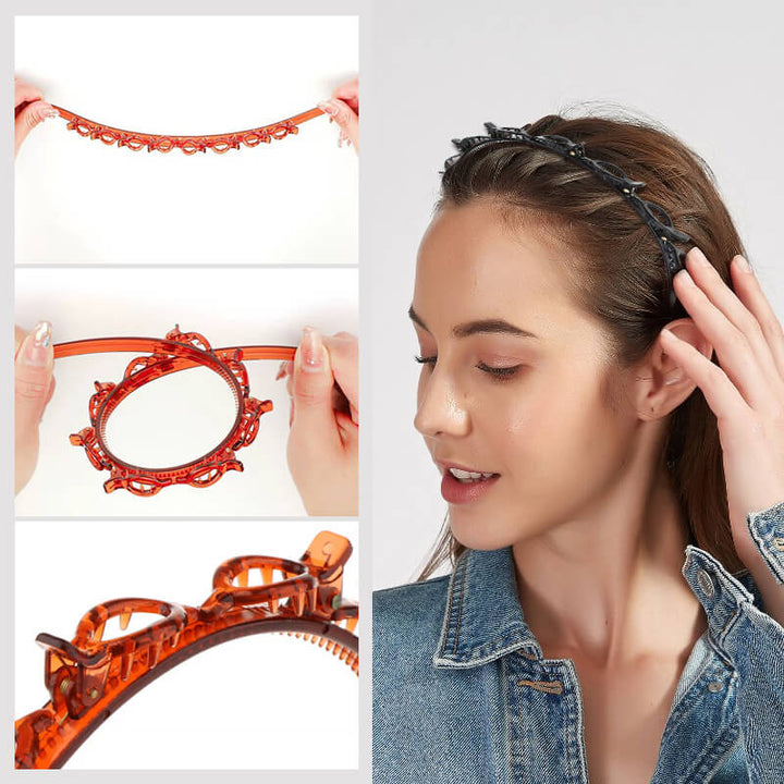 Braided Hairband with Grip – Bibi-Black-The Livary