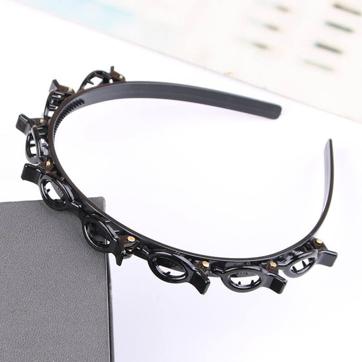 Braided Hairband with Grip – Bibi-Black-The Livary