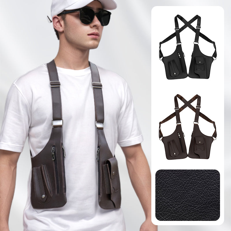 Theft-Resistant Men's Shoulder Bag – ShadowCarry Pro-Black + Brown Bundle-The Livary